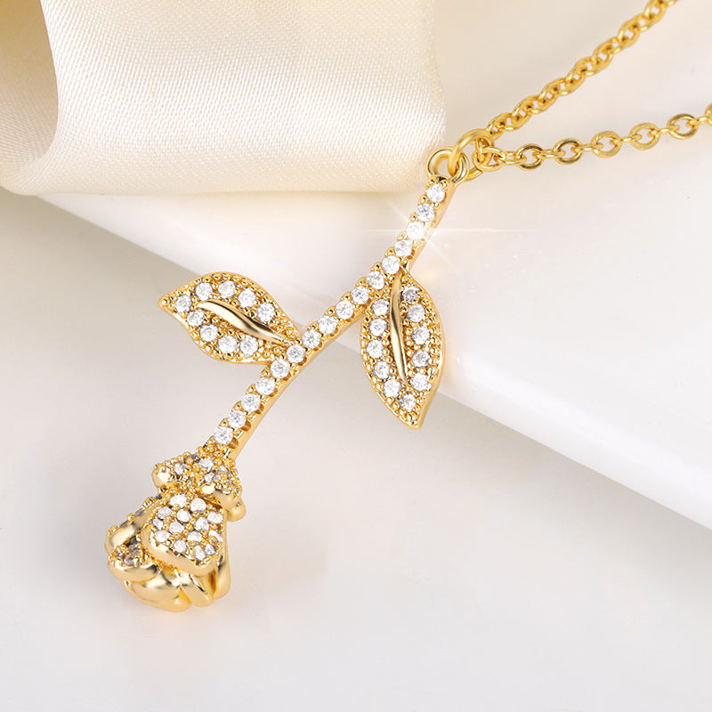 Schmuck Retro Exquisit Persönlichkeit Romantische Rose Zirkon