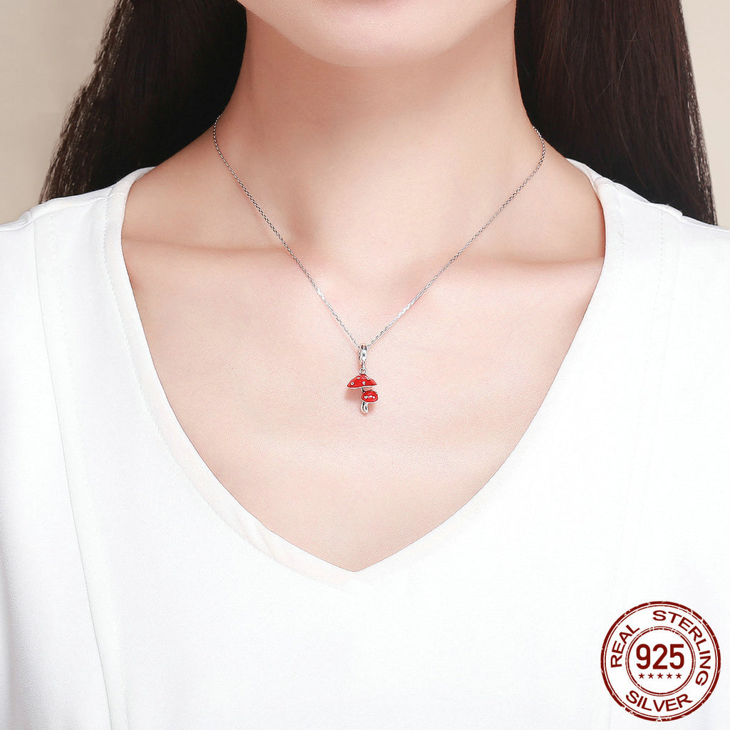 Schmuck Pilz Silber Anhänger Mode DIY