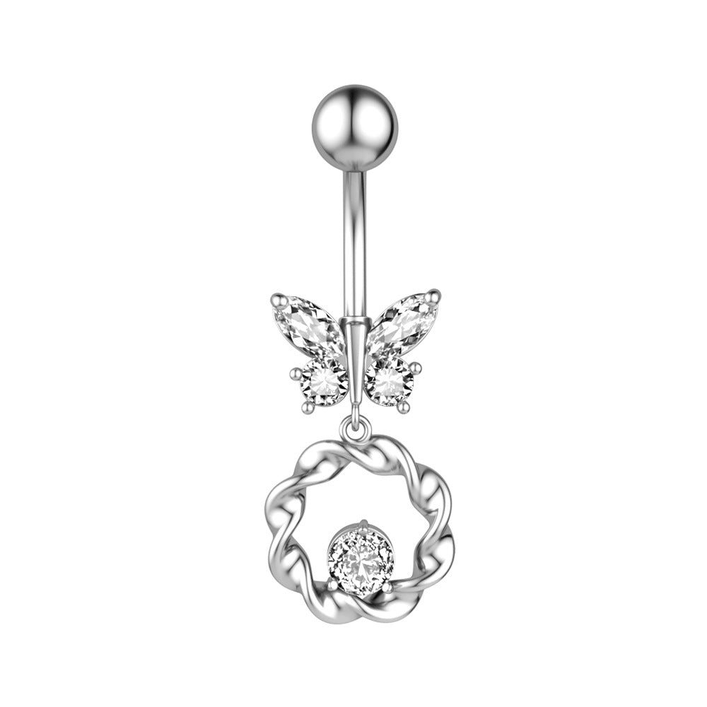 Neuer Bauchnabelpiercing Schmetterling Zirkon Bauchnabelring Schmuck