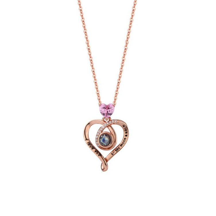 Collar de Plata de Ley 925 con Letra en Forma de Corazón para Mujer