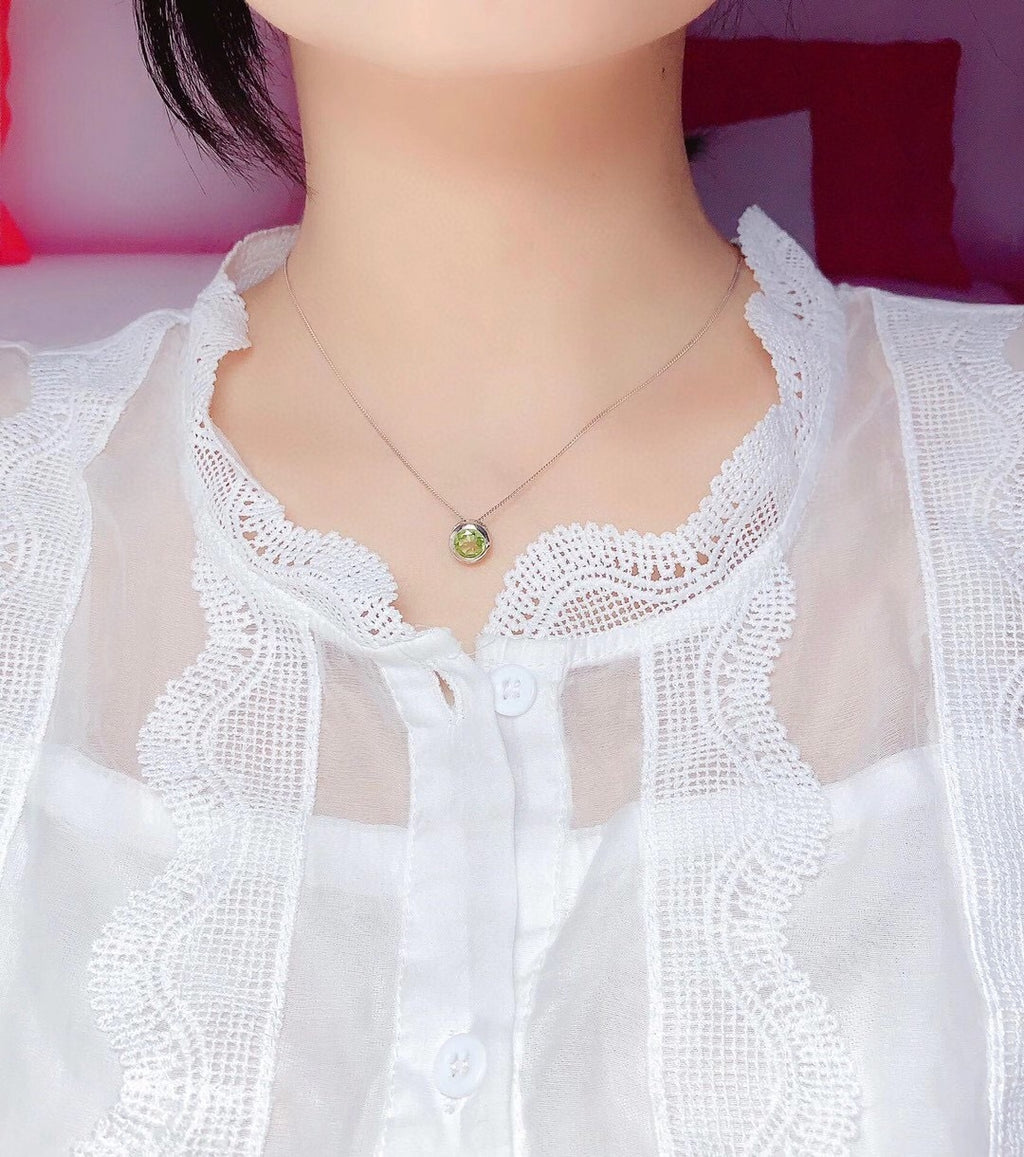 Collar burbuja de peridoto para mujer