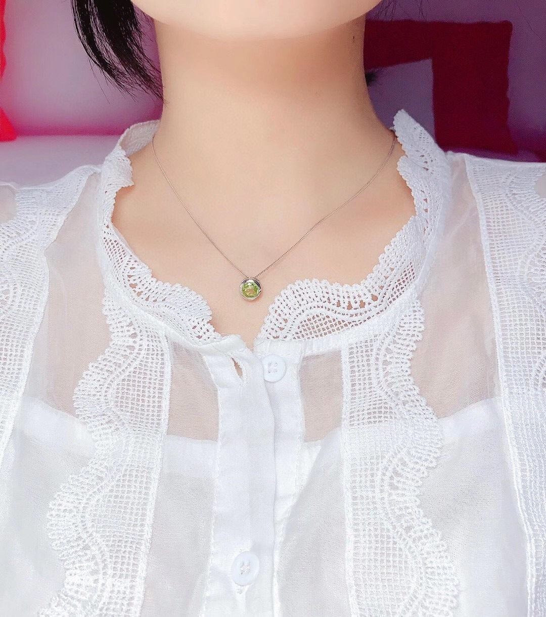 Damen Peridot Bubble Halskettenanhänger
