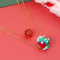 Weihnachts-Leucht-Halskette Mode Nische Weihnachtsbaum Weihnachtsmann Runde Perle Doppellagige Halskette für Damen Schmuck