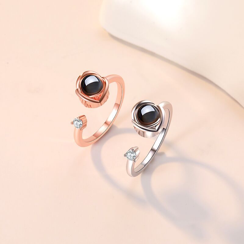 Anillos de pareja personalizados proyectivos para hombres y mujeres