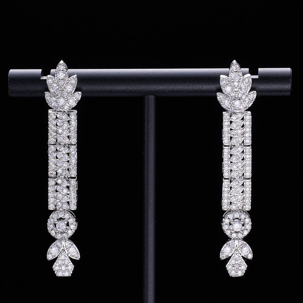 Halskette Ohrring Ring Quaste Schmuck Komplett Diamant Set