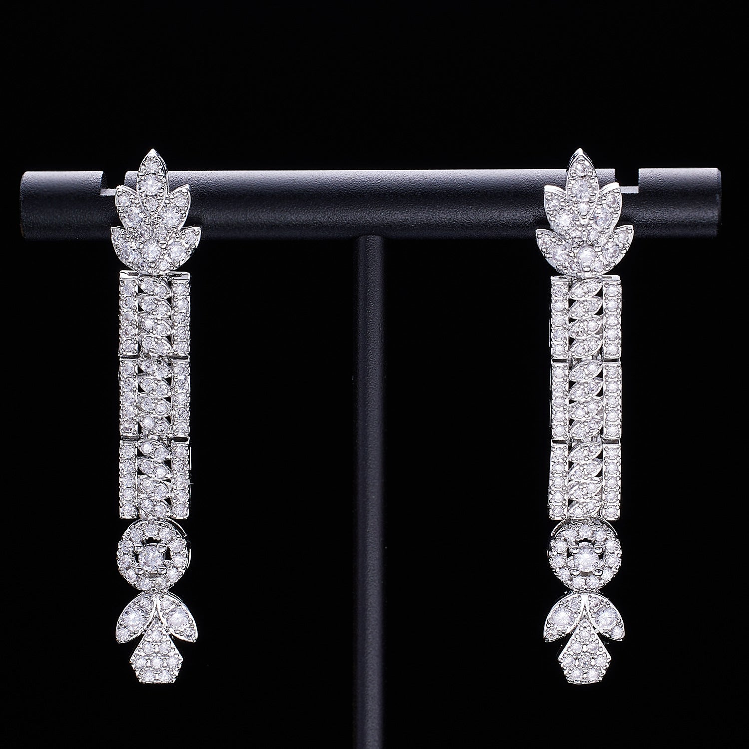 Halskette Ohrring Ring Quaste Schmuck Komplett Diamant Set