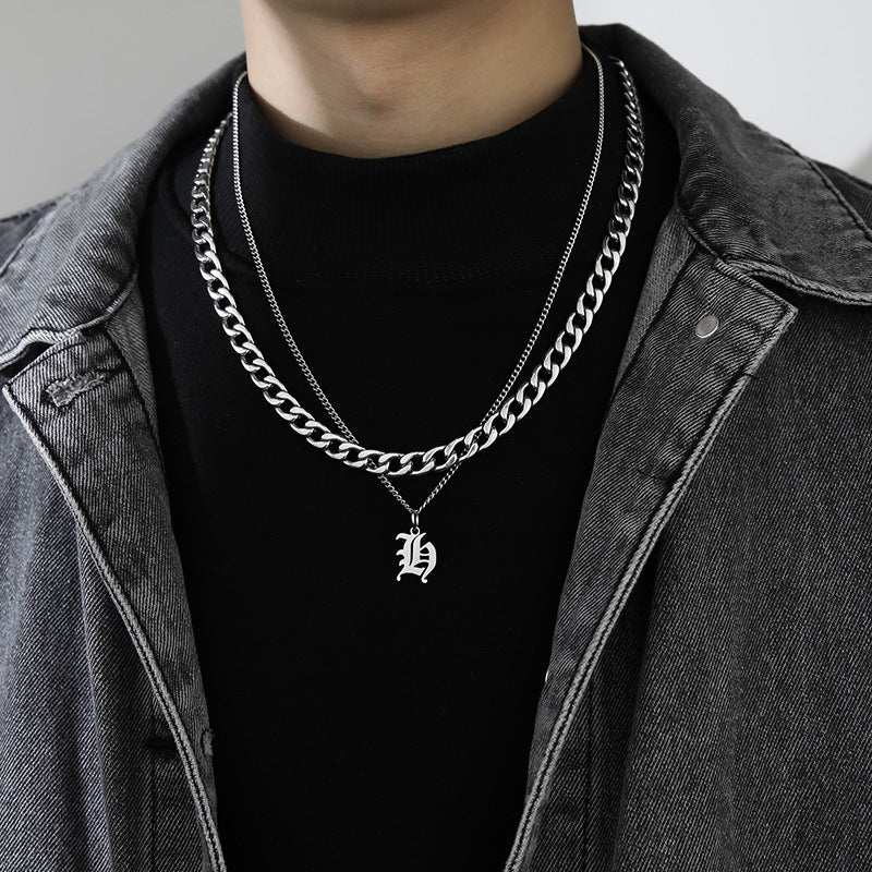 Ins Style Letter Necklace Titanium Steel