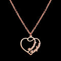 Personalize necklace custom 2 names heart necklace