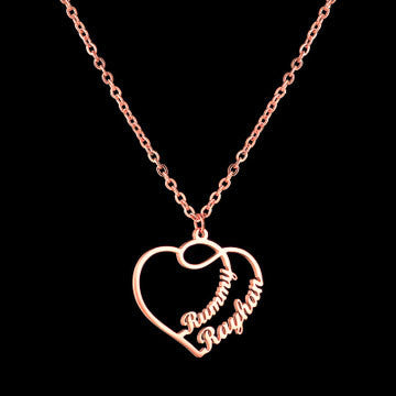 Collar personalizado con 2 nombres y corazón