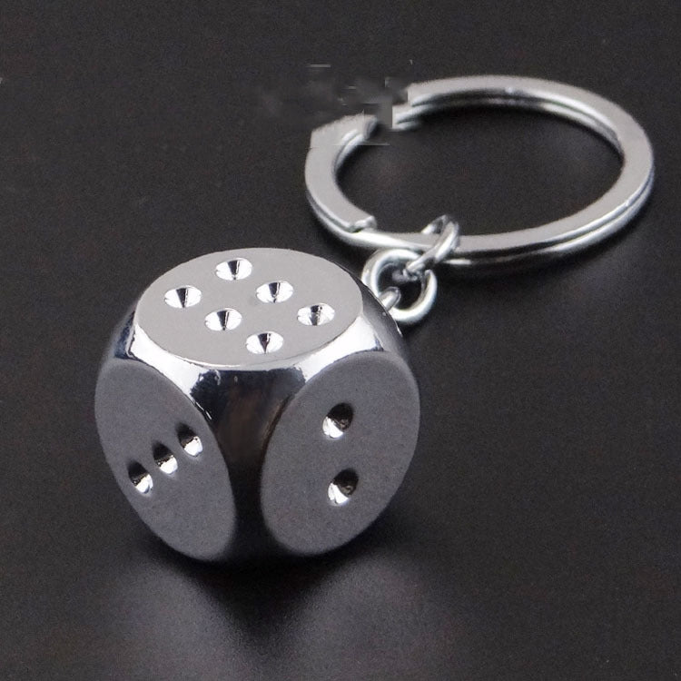 Llavero de dados tridimensional de metal creativo