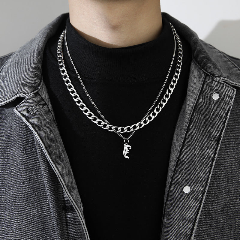 Ins Style Letter Necklace Titanium Steel