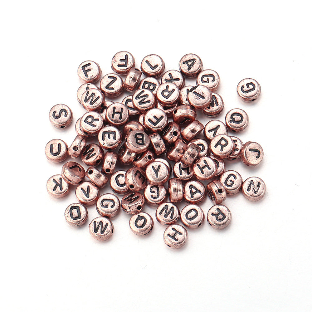 Flat Round Letter Beaded Diy Bracelet Ornament
