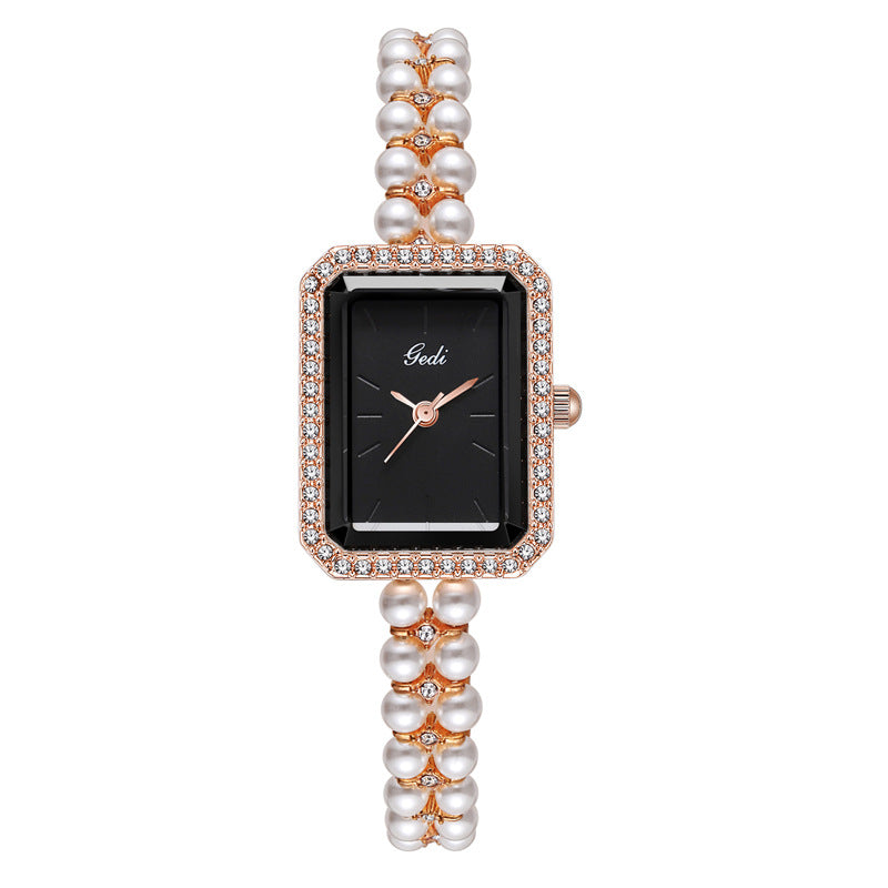 Reloj de Cuarzo Creativo con Perlas de Concha para Mujer