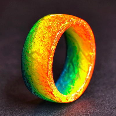 Neues Design leuchtender lila-blauer Ring, im Dunkeln leuchtend, Verlobungsringe für Frauen, Männer, Schmuck