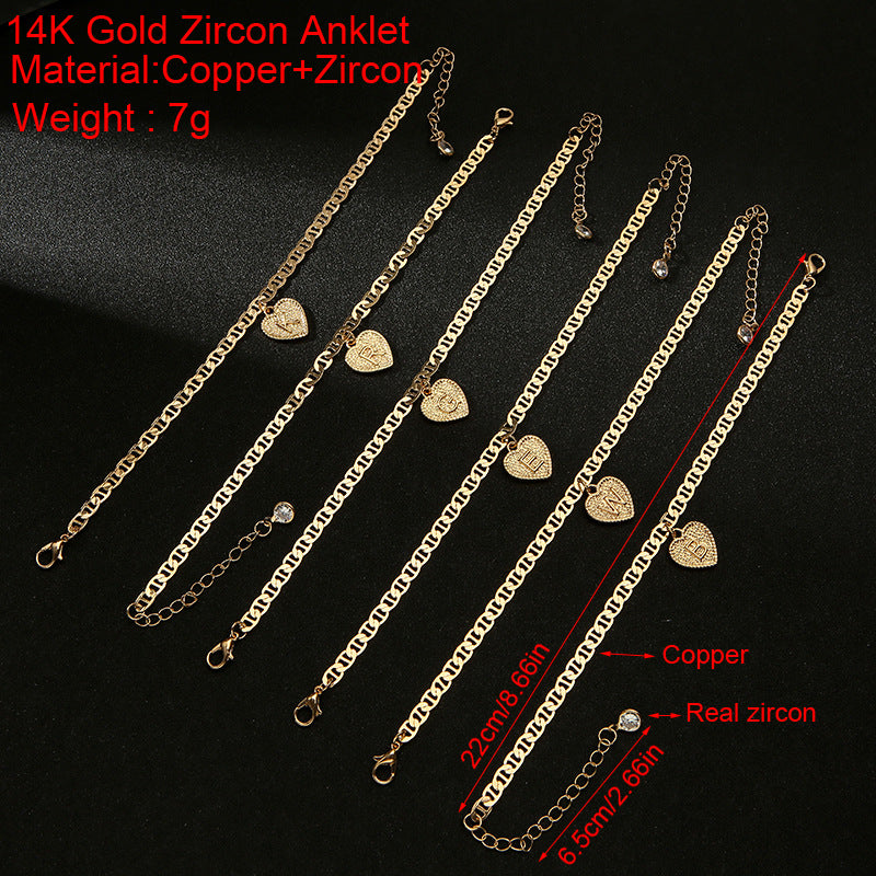 26 English Letters Fashion Men's And Women's Beach Chain