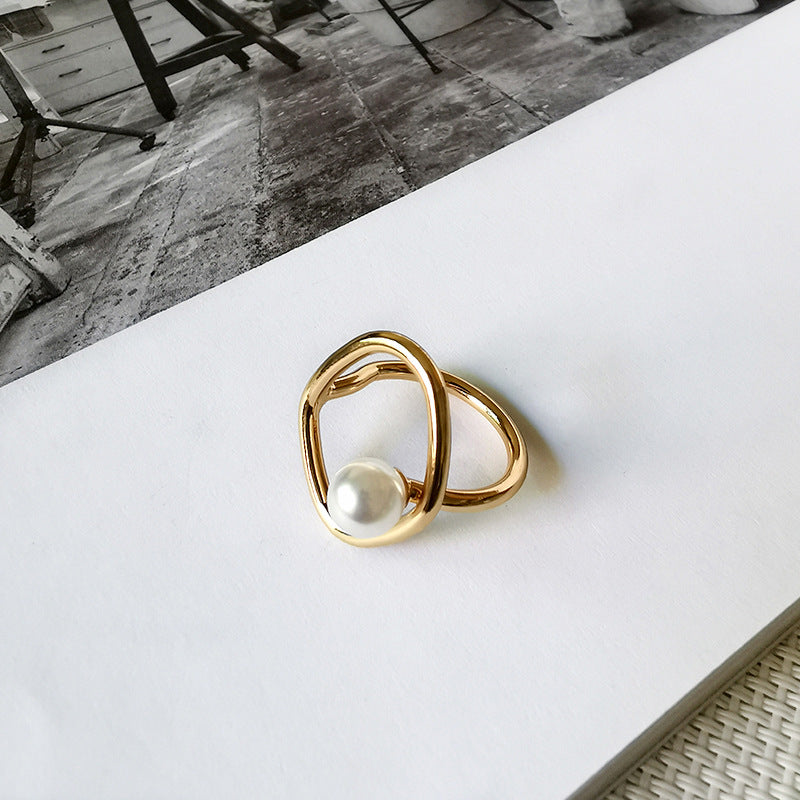 Zierlicher Kunstperlenring für Frauen Minimalistische Ringe