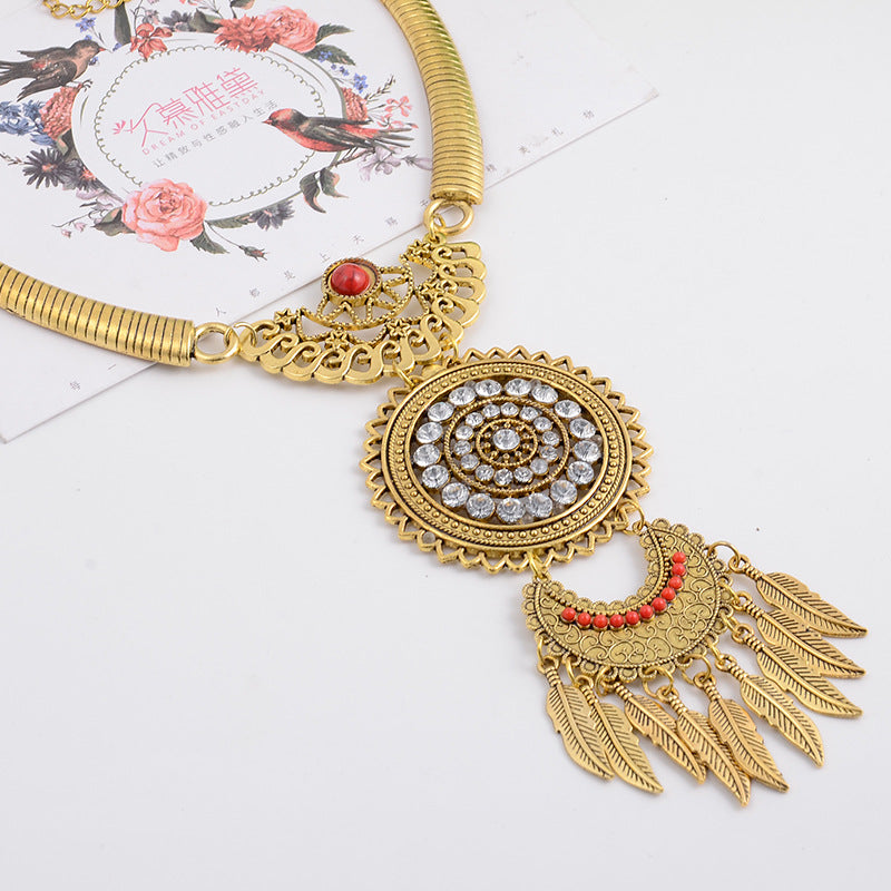 Vintage Kristall-Blatt-Ohrhänger-Set