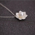 Joyería de Plata de Ley 925 Collares de Perlas y Flor de Loto Venta Caliente Joyería de Plata Pura para Mujer