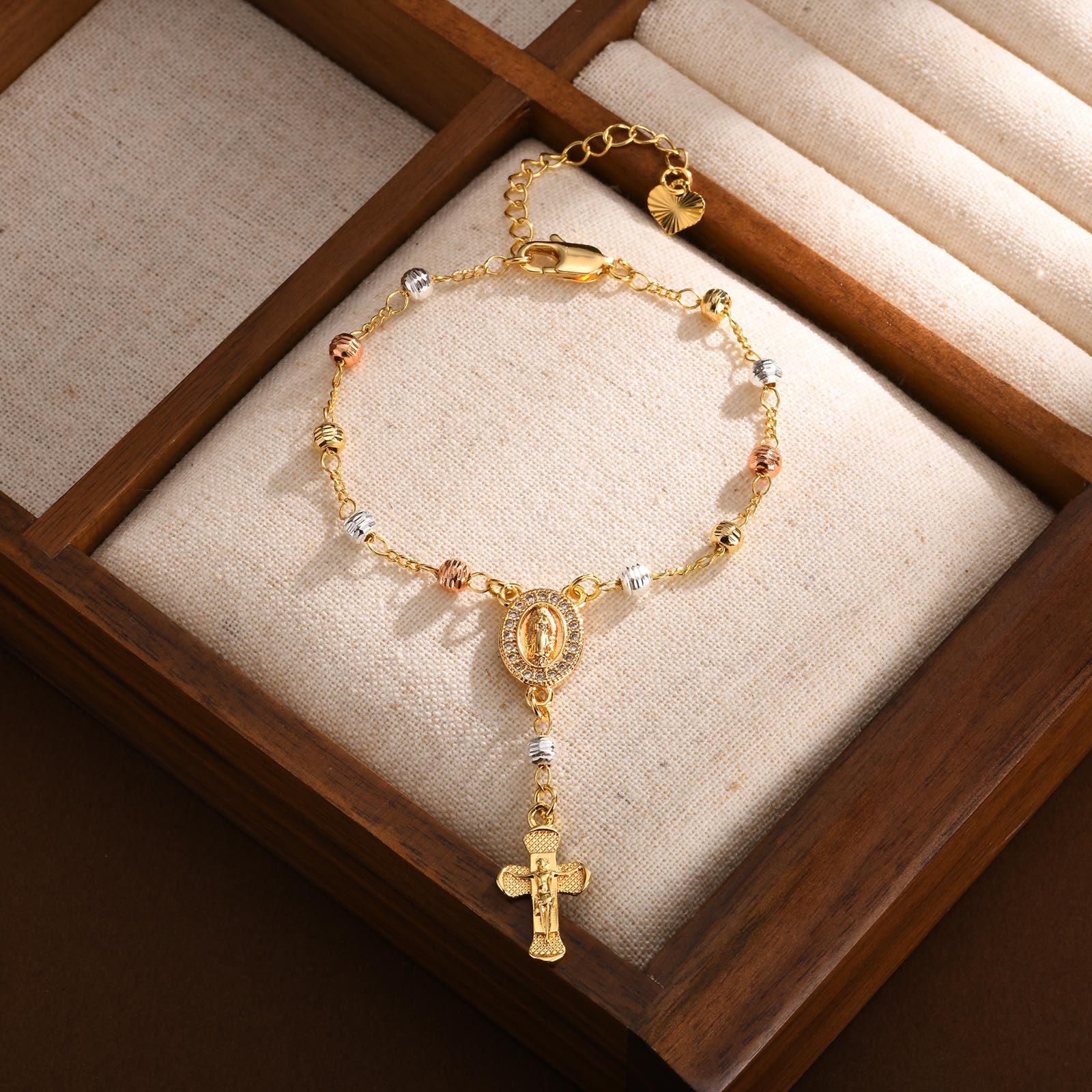 Pearl Oval Lady Cross Bracelet