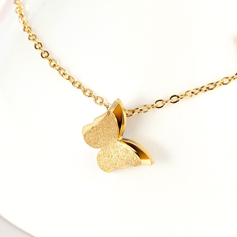 Tobillera de oro con mariposa y cadena sencilla