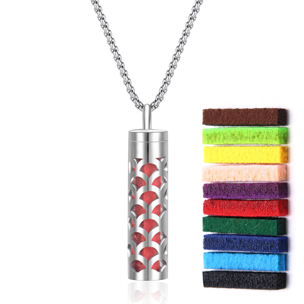316L Stainless Steel Aromatic Perfume Oil Essential Oil Diffuser Pendant Necklace