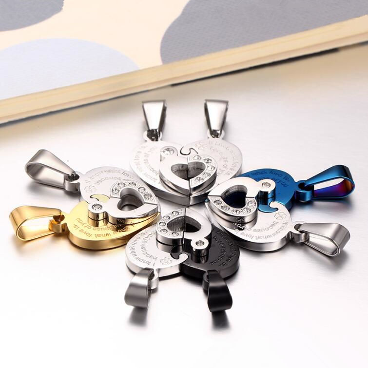 Liebes-Puzzle Titanstahl-Paar-Halskette