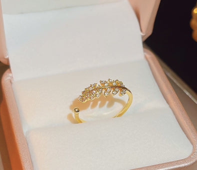 Kleiner, frischer und süßer Blattring Ring Ring Zehenring