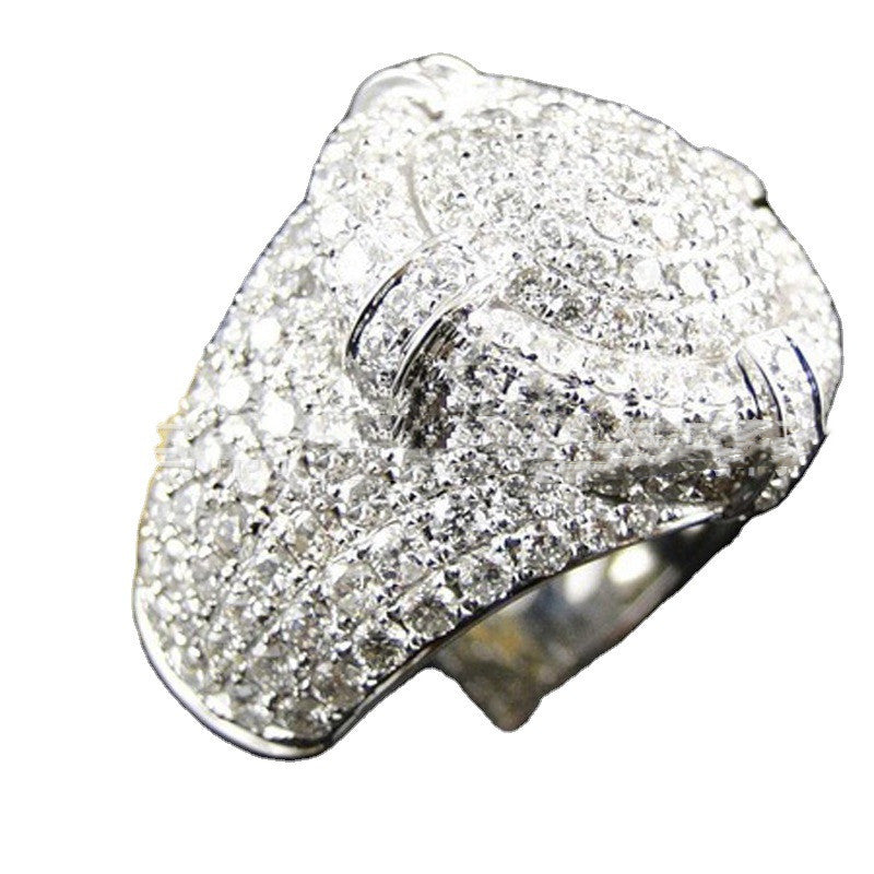 Anillo de piedras preciosas Anillo completo de diamantes para hombre