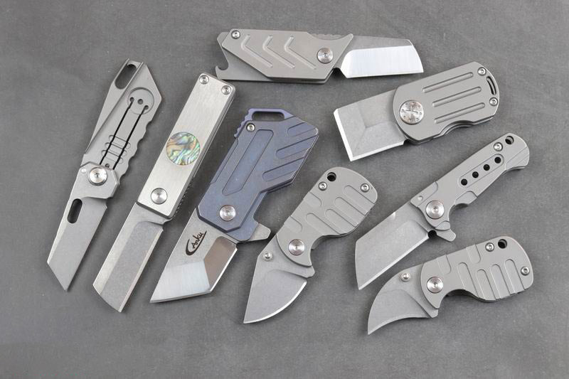 Mini cuchillo de bolsillo de titanio Tank Cuchillo de camping EDC Llavero
