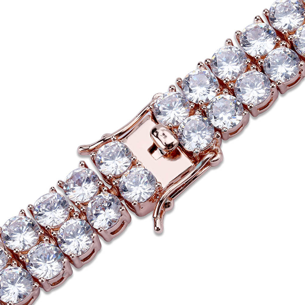Pulsera de hombre de doble fila con circonitas microincrustadas