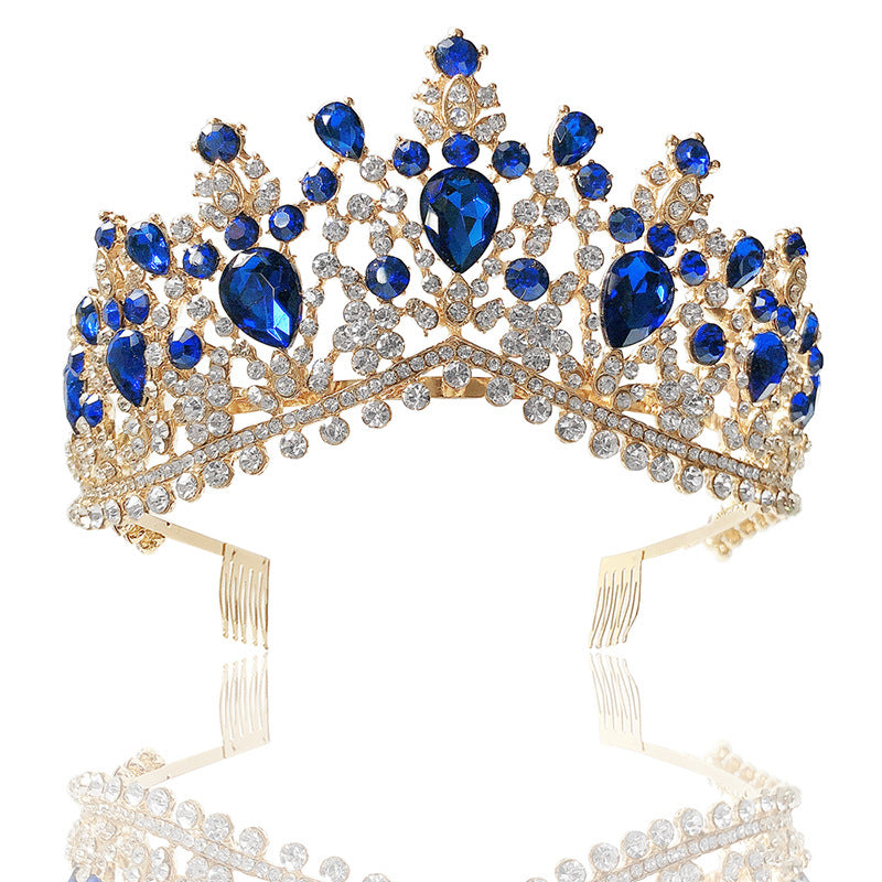 Diadema barroca nupcial con diamantes de imitación para vestido de princesa