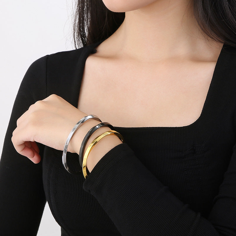 Twisted Ring Square Twisted Stainless Steel Bracelet