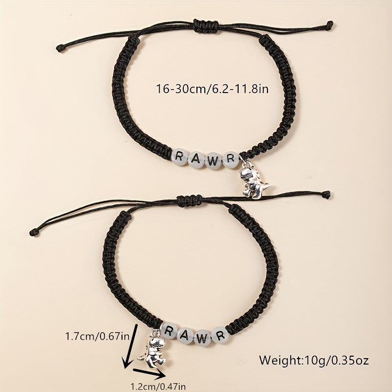 Luminous Letters Hand-woven Adjustable Bracelet Suit
