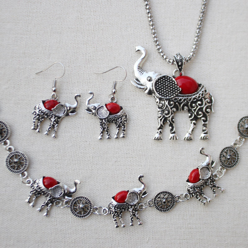 Türkises Elefanten-Schmuckset