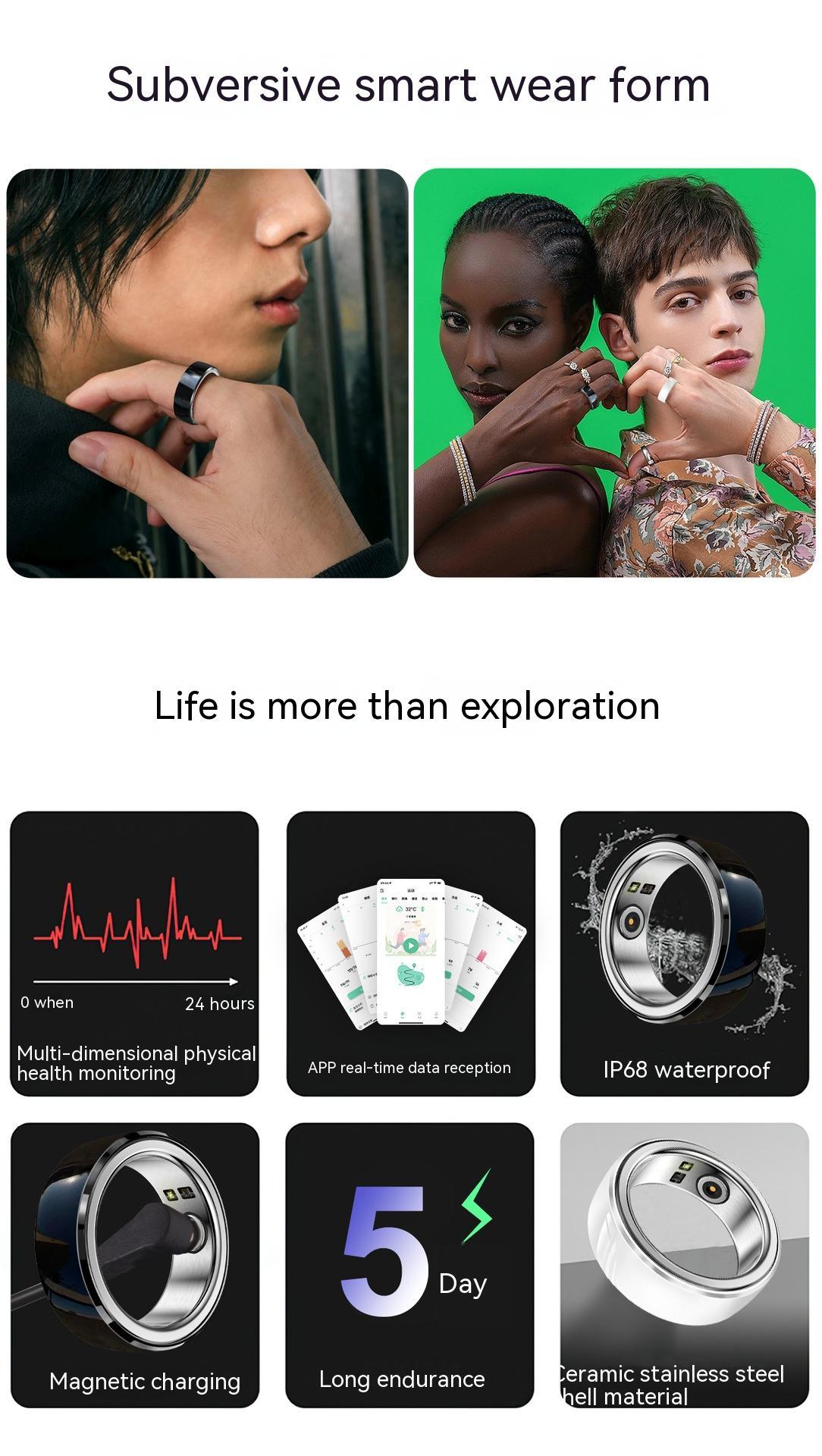 Anillo Monitoreo de Presión Arterial Frecuencia Cardíaca Sueño