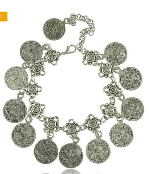 Tibetisch versilberter Boho-Ring & Armbänder