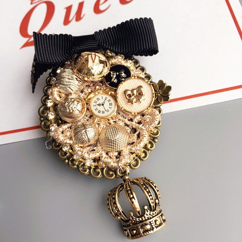 Perlen-Vintage-Schmuck-Broschen-Anstecker der berühmten Luxusmarke für Damenpullover und -kleider