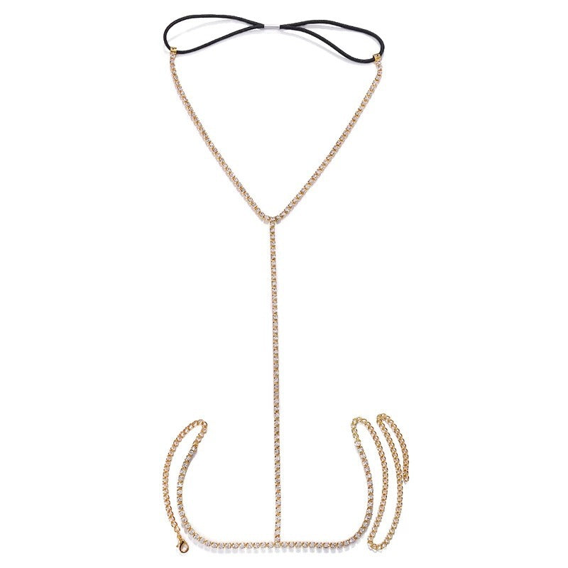 Cadena de Pierna de Diamantes de Imitación, Joyería Corporal Sencilla