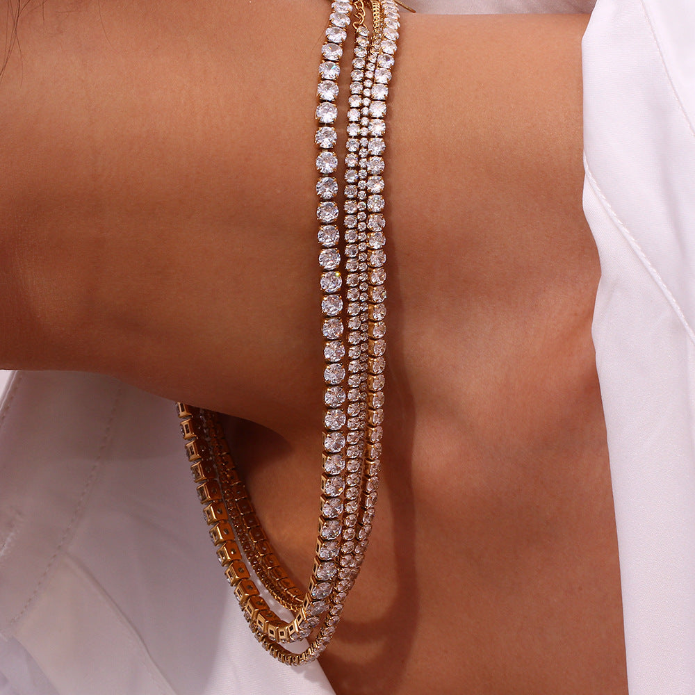 Adorno de Collar Pulsera Sencilla de Moda de Acero Inoxidable