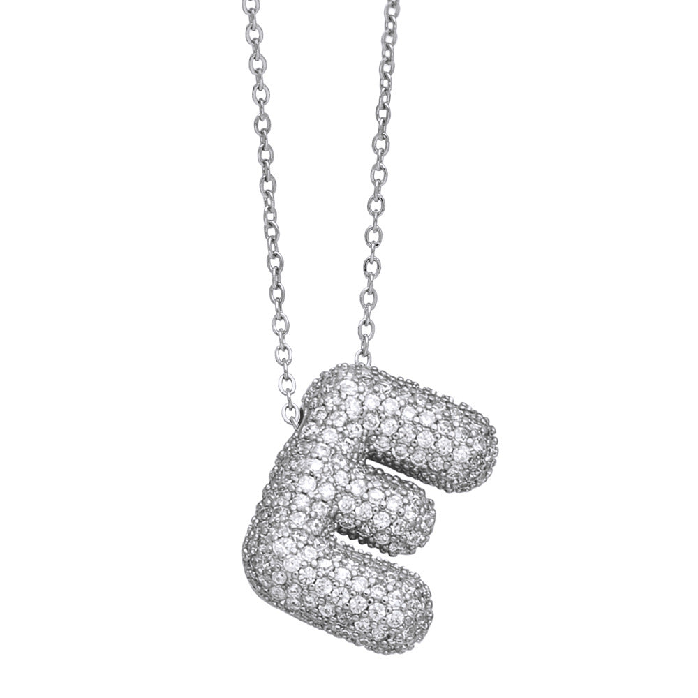 Collar con 26 letras inglesas para mujer con circonitas incrustadas