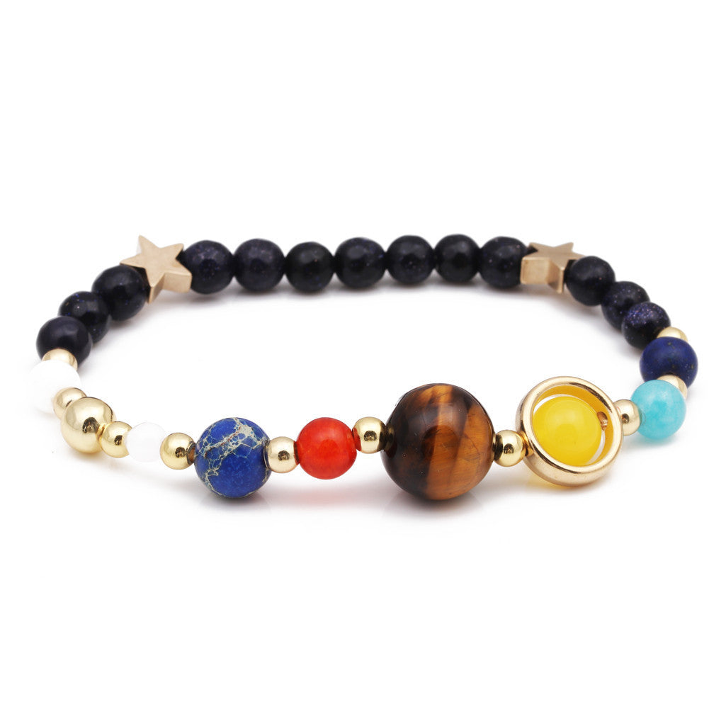 Acht Planetenarmbänder