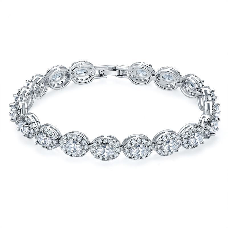 Oval Diamond Zircon Colorful Women's Bracelet