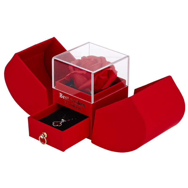 Apfelrose Schmuckschatulle Halskette Ring Ornament Für Freunde Weihnachten Valentinstag