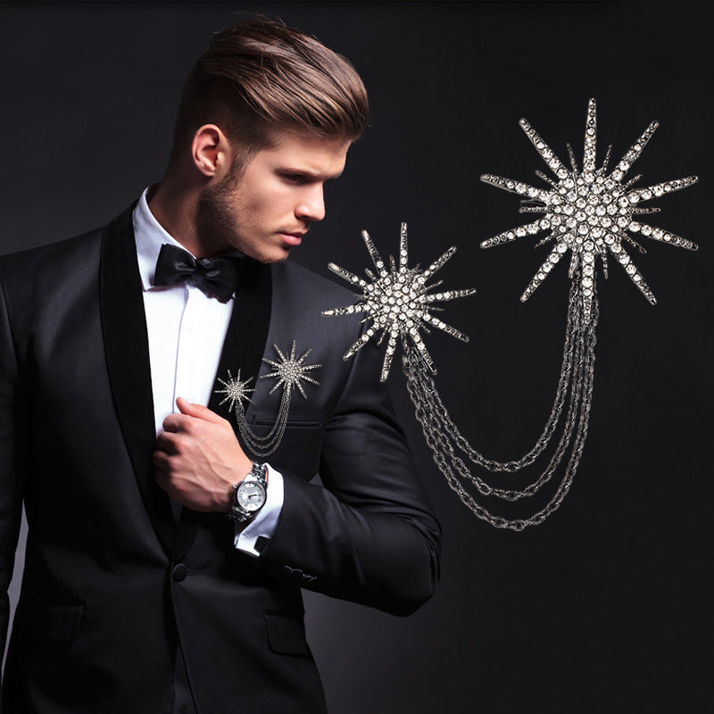 Vintage Helios Brooch Fashion Full Rhinestone Men