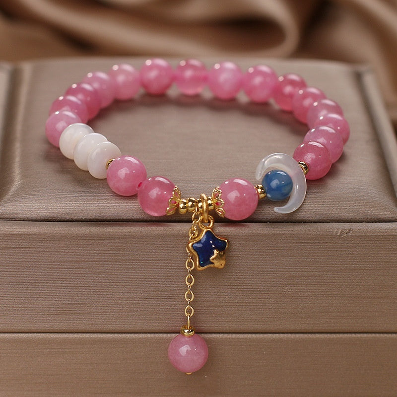 Natürlicher Turmalin Doppelring Armband Damen Light Luxury