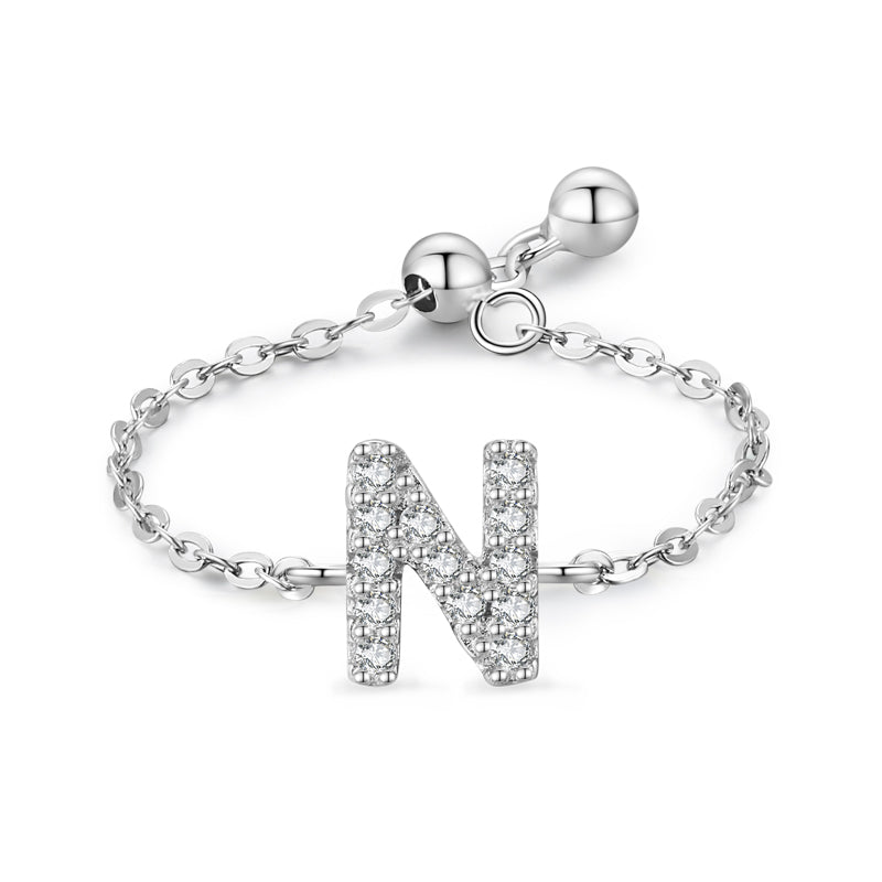 Brief-Kettenring Damen Mode Nische Design Liebe Dünner Ring Schmuck