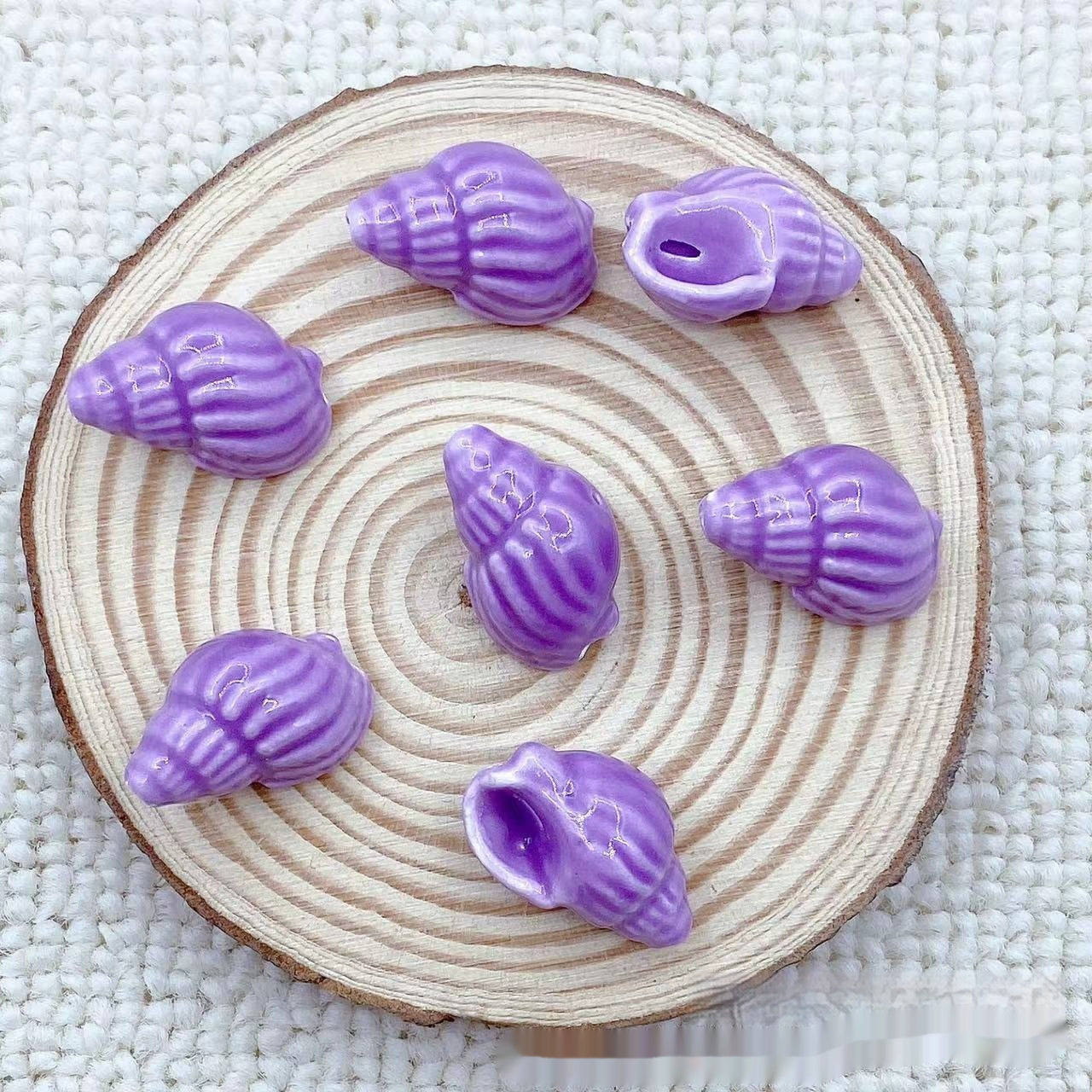 Cuentas de Cerámica de Concha, Cuentas Sueltas de Caracoles, Cuentas de Seda, Adorno Hecho a Mano DIY