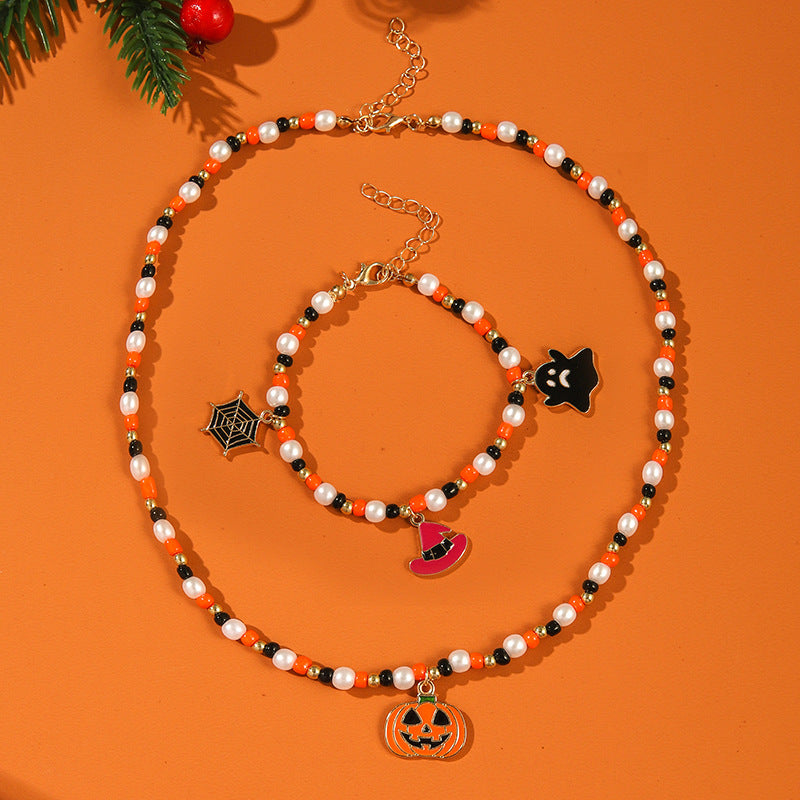 Halloween Geist Kürbis Halskette Horror Armband Halskette Schmuck