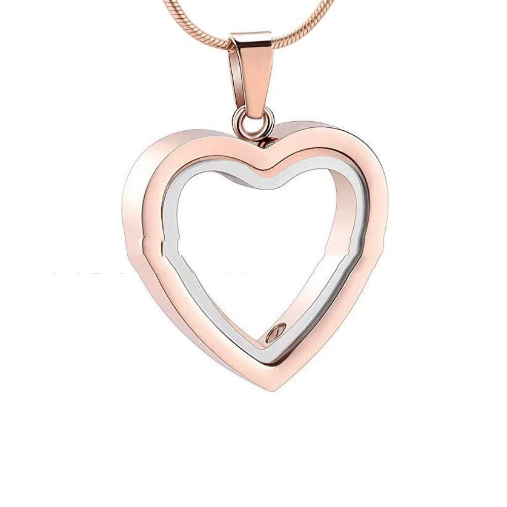 Stainless Steel Ornament Heart-shaped Cinerary Casket Pendant