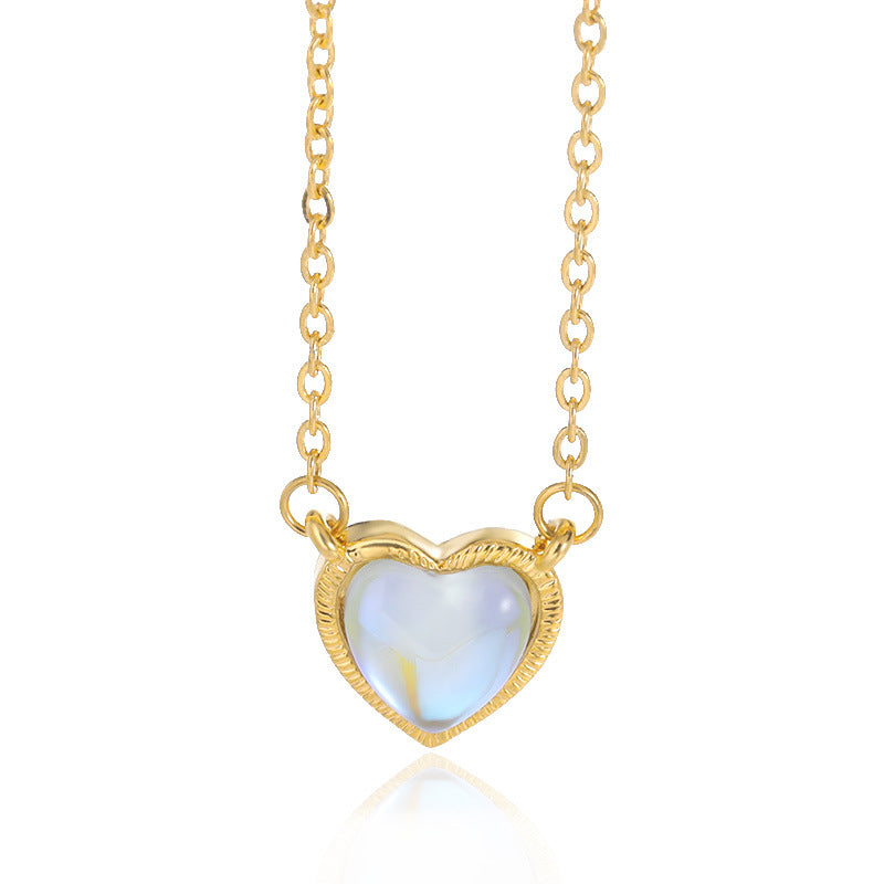 Romantic Heart Necklace Copper Zircon Pendant Necklace